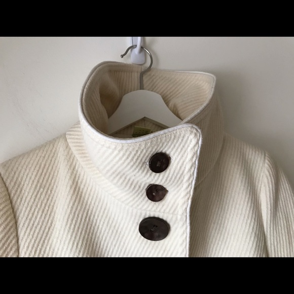 Soia&Kyo wool blend cream rib texture belted fitted coat - Picture 7 of 17